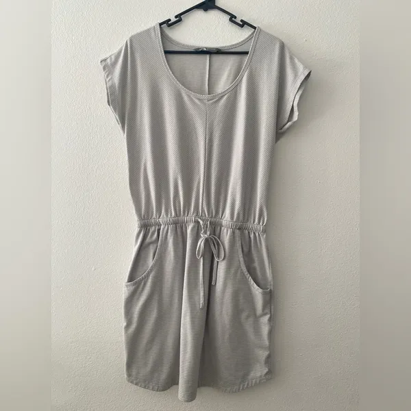 The North Face Striped Blouson Dress Womens‎ Size S/P Waist Tie Short Sleeve - Image 6