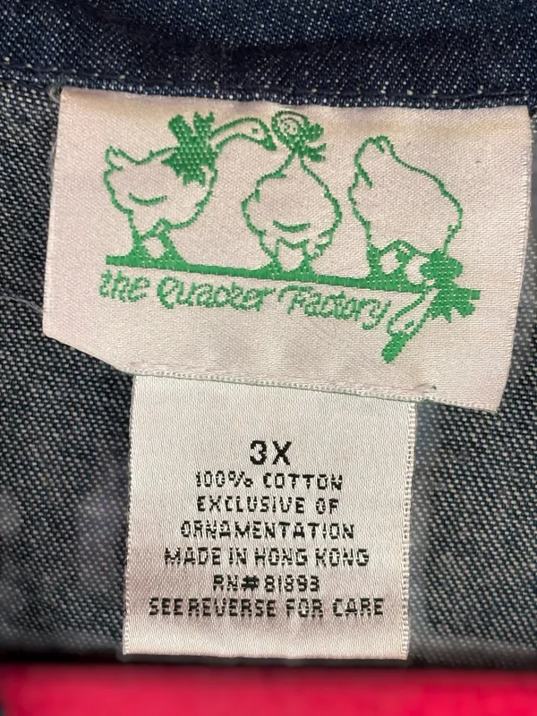 Vintage The Quacker Factory Women’s 3X Daisy Blue Denim Zip Up Top Grandmacore - Image 8