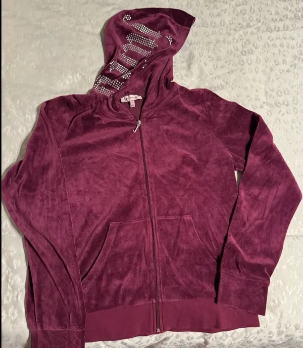 Juicy Couture Zip Up Blinged Rhinestone Hoodie - Image 3