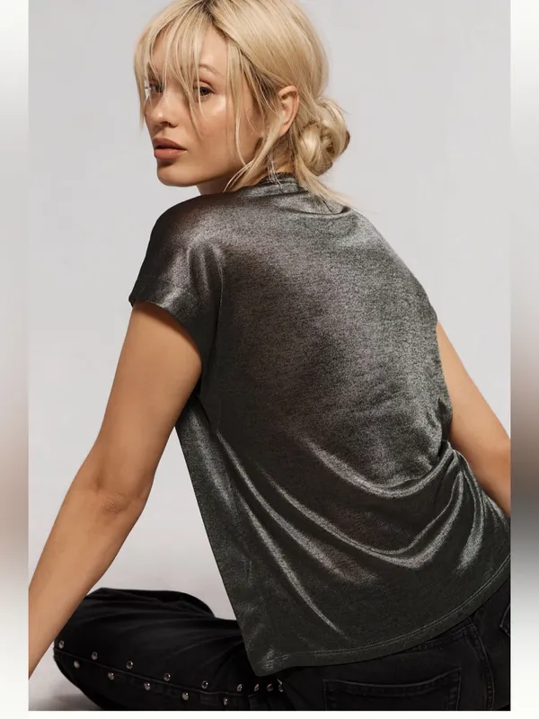 Anthropologie metallic top - Image 3