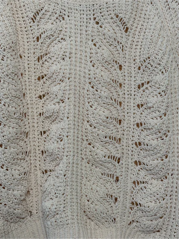 Lulus Just Warming Up Cream Chenille Loose Knit Sweater Size XS - Image 8