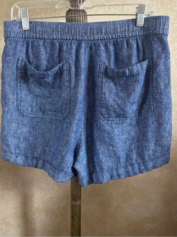 Old Navy Linen-Blend Denim Drawstring Shorts - Size: medium - Image 3