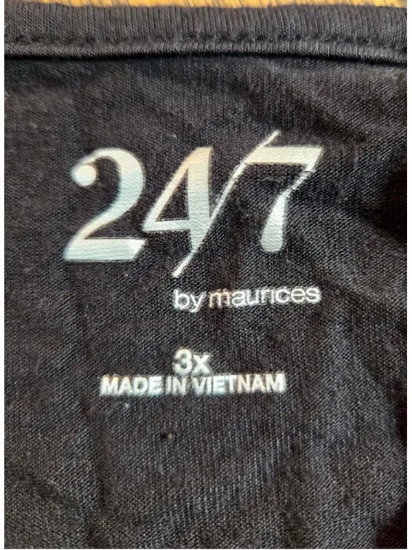 Maurices 24/7 Deep Scoop V-Neck Dolman Short Sleeve Top Solid Black 3X W-269 - Image 3