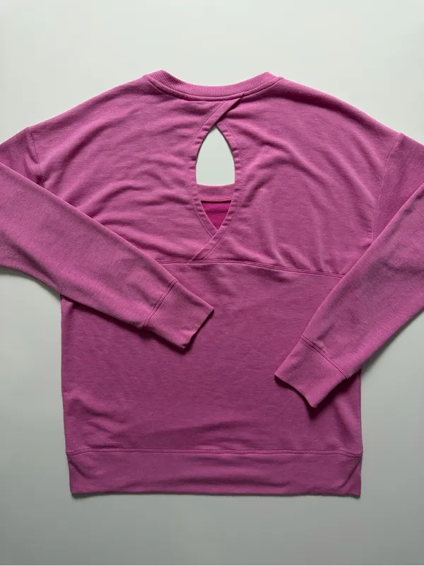Balance Collection Dana Back Keyhole Pullover Sweatshirt, Pink, Size M - Image 3