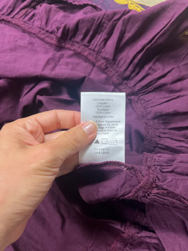 Strapless Purple Dress with Gold Embroidery - Image 3