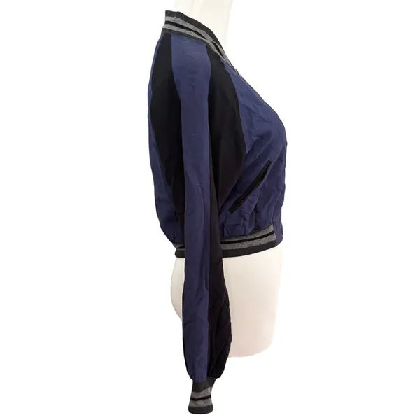 NWOT We‎ the Free Retro Cropped Bomber Jacket Size XS Navy Marine - Image 2