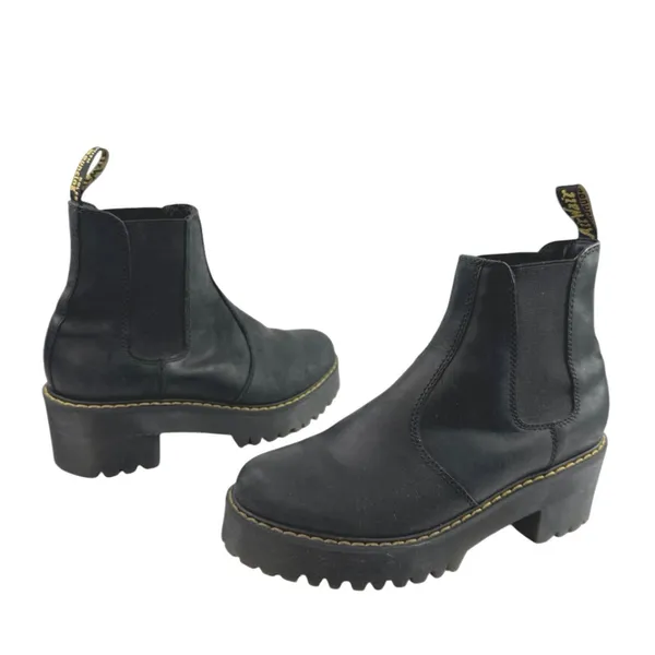 Dr. Martens Rometty Women's Black Leather Slip On Platform Chelsea Boots Size 9 - Image 5