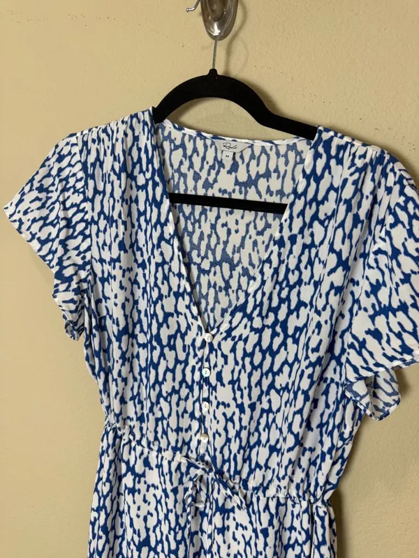 Rails Kiki Abstract Blue Leopard Print Dress Size Medium - Image 3