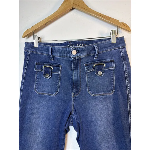 White House Black Market Novelty Pocket Boot Crop Jeans 12 bohemian y2k retro - Image 4