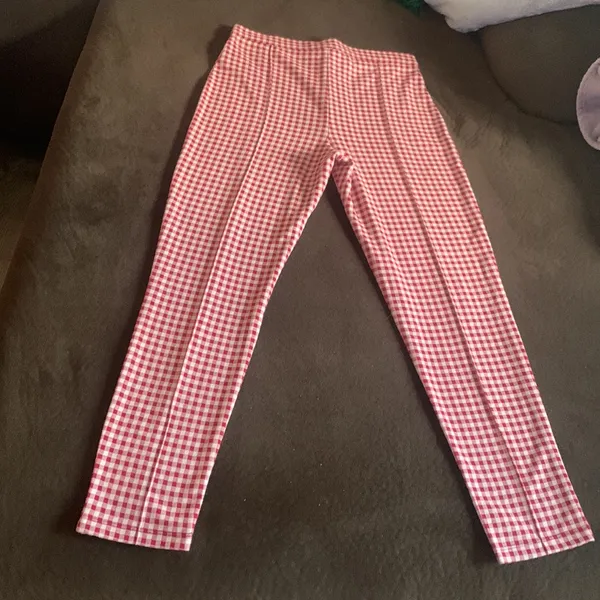 Red checkered pants from Free People SZ 6 - Image 4