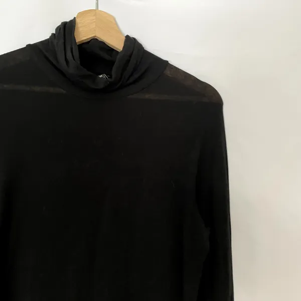 Banana Republic black lightweight turtleneck base layer women's M modal top - Image 2