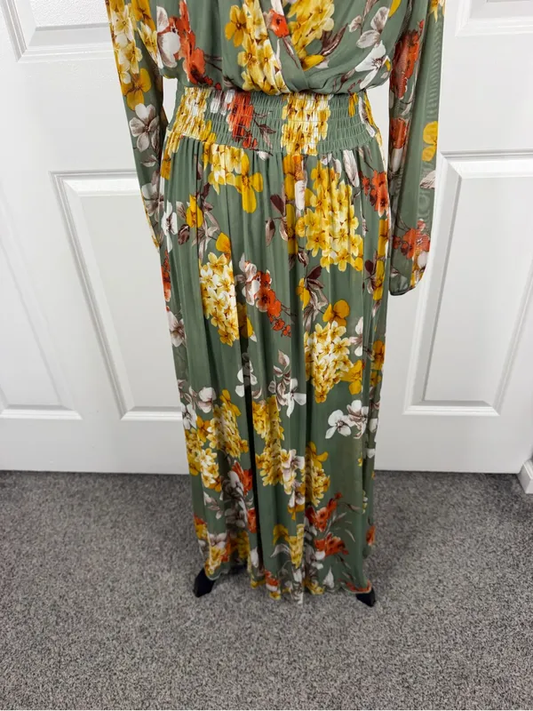 Kate & Lily Floral Sage Green Maxi Dress Size 14W - Image 6