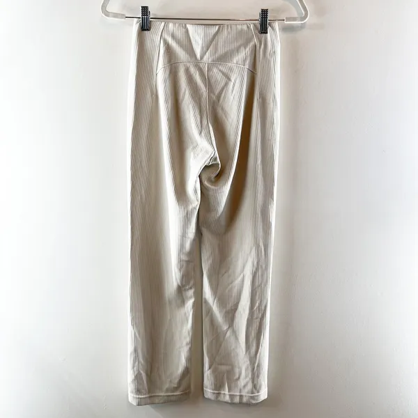 Lululemon Ribbed Softstreme Zip-Leg High-Rise Cropped Pants 25" Bone Cream 4 - Image 6
