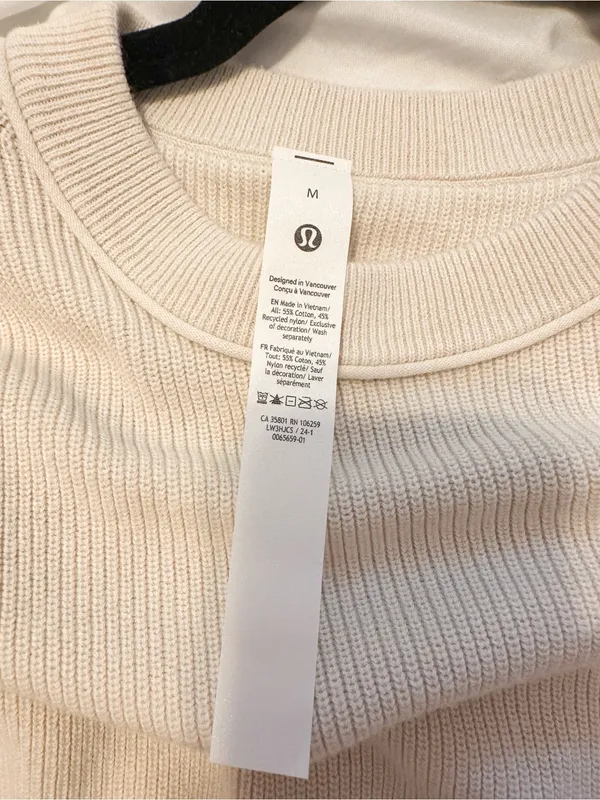 NWT Lululemon Take It All In Cotton Blend Sweater in Medium - Image 2