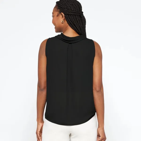 Beacon Apparel Harmony‎ Cowl Neck Blouse Black Size XL - Image 4