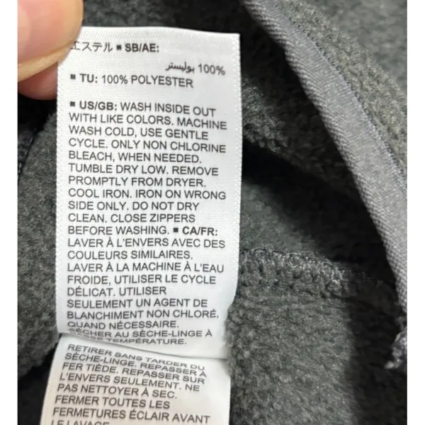 Fleece Pullover Gray Quarter Zip Mock Neck Jacket Outdoor Hiking Gorpcore Small‎ - Image 6