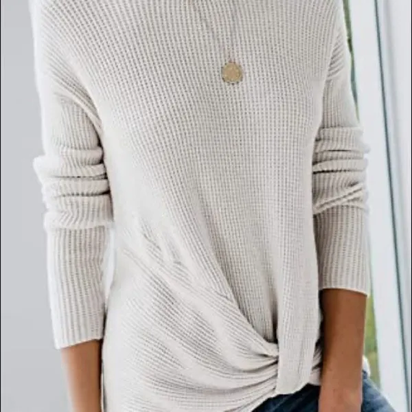 ✨Long Sleeve Sweater Twist Knot Front Pullover✨ Gray - Image 4