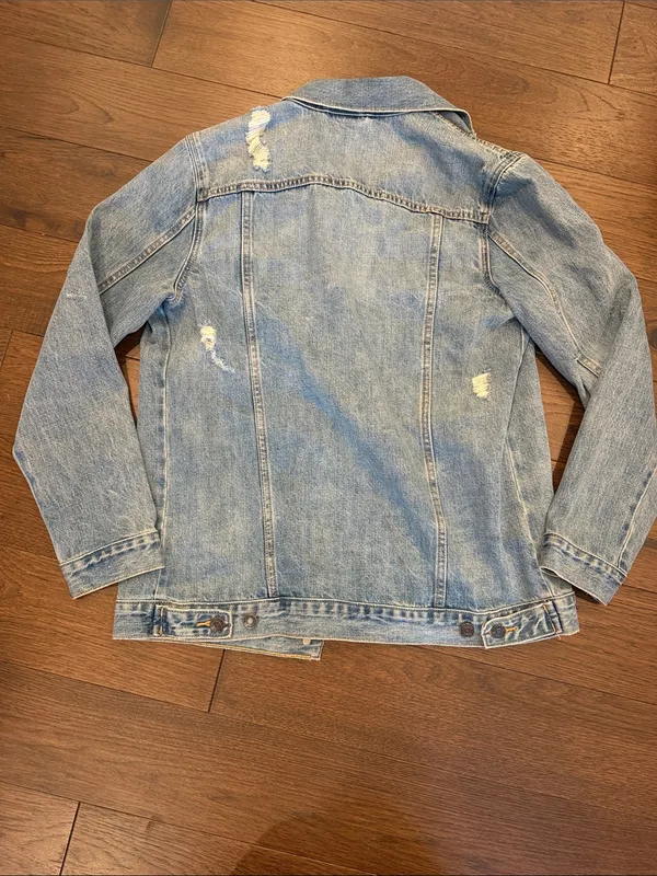 Gap 1969 Light Wash Distressed Denim Jacket Size Small - C65-002 - Image 7