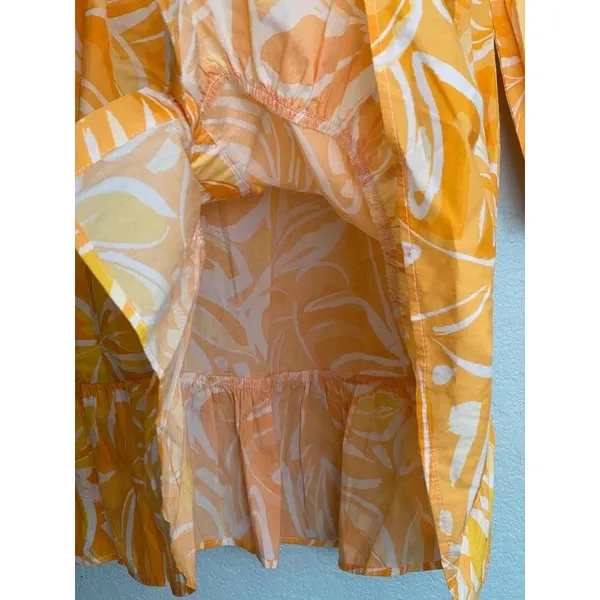 Sugarlips Floral Ruffle Mini Dress Yellow Size M Cotton - Image 11