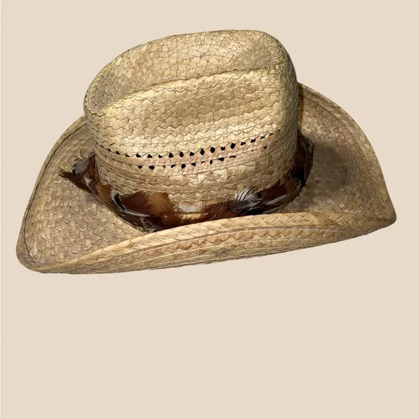 Stylish Straw Cowgirl Hat Tan - Image 4