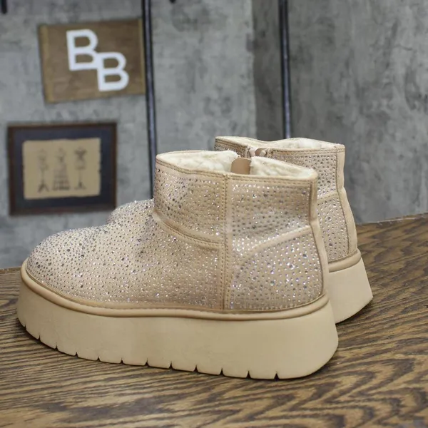 NWT wild fable Missy Platform Booties with Memory Foam Insole Beige Brown 6M - Image 6