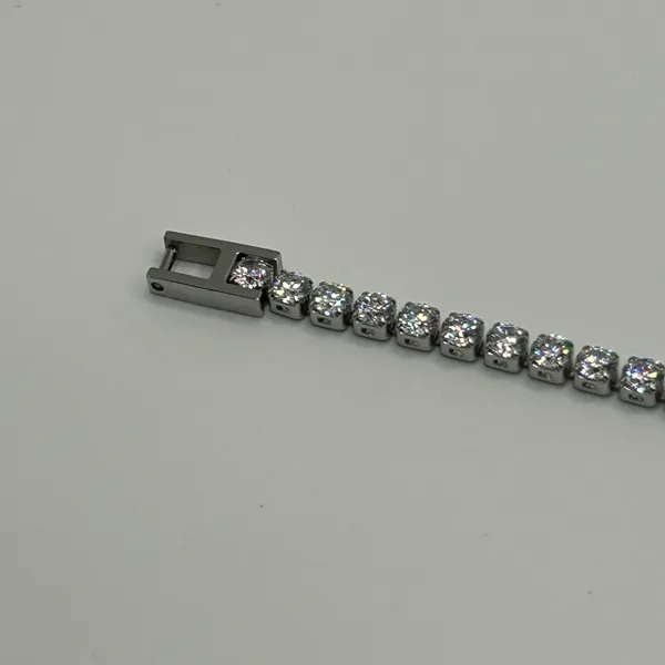 Swarovski Moissanite Tennis Bracelet Real Silver VVS D Color Iced Out 3mm 7.5 Inch No Pass - Image 4