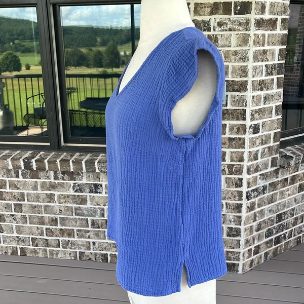 Short Set Comfy Gauzy Blue Top Shorts - Image 5