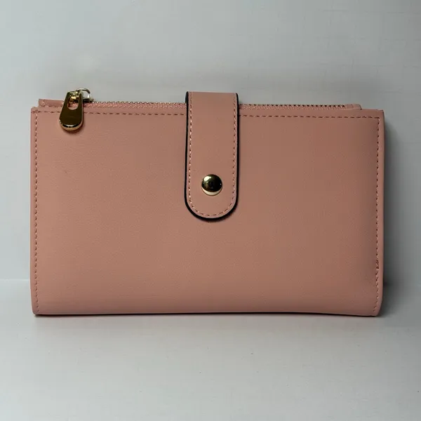 Blush Pink Bi-Fold Wallet with Zip Coin Pocket & Card Organizer NEW - Image 9