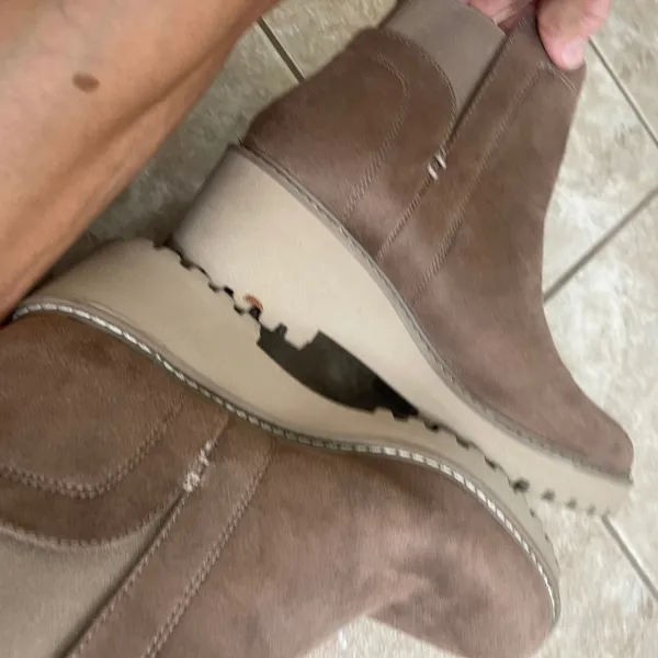 Dolce vita‎ Rielle Taupe Brown Faux Suede Platform Chelsea Ankle Boots WMS 8.5 - Image 7