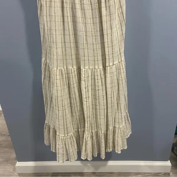 Free People Marigold Plaid Tiered Maxi Sun Dress NWT Boho Farmhouse Size XS - Image 4
