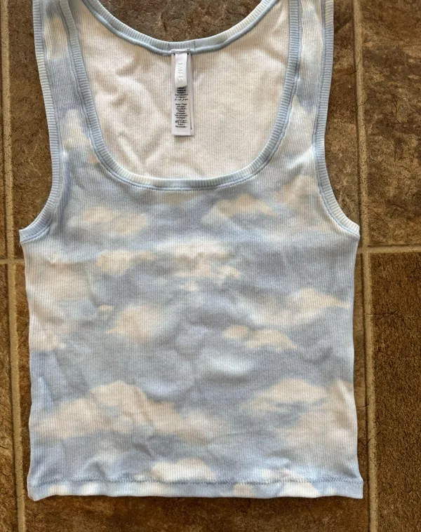 Skims Cotton Rib Tank Blue Quartz Cloud Medium - Image 6