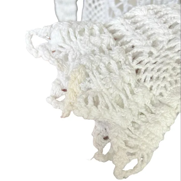 White Crochet Knit Sweater Top Long Sleeve Size S Boho Coquette boho coastal - Image 5