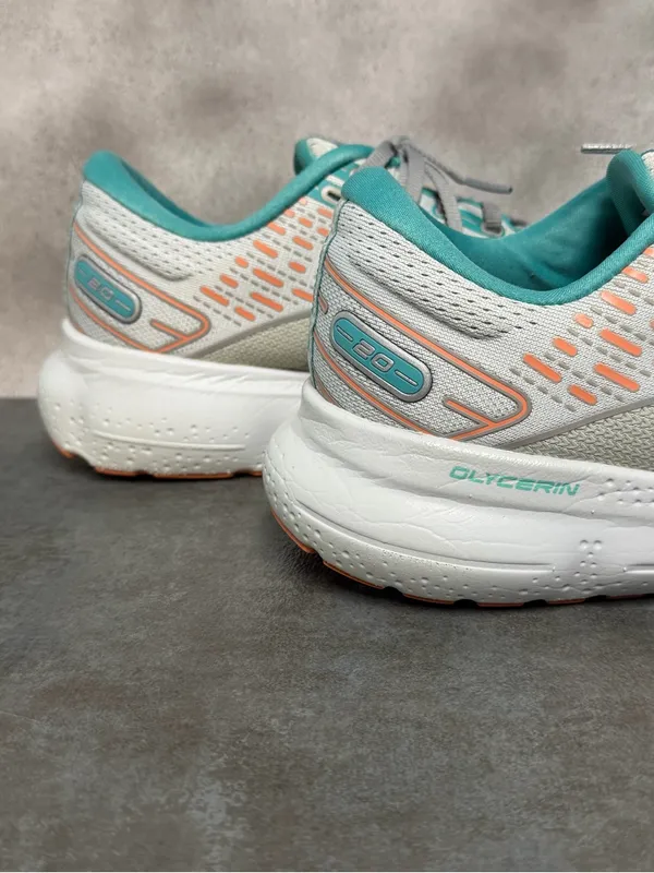 Brooks Glycerin 20 Women’s Wide Running Shoes Oyster/Latigo Bay/Coral Size 10.5D - Image 15