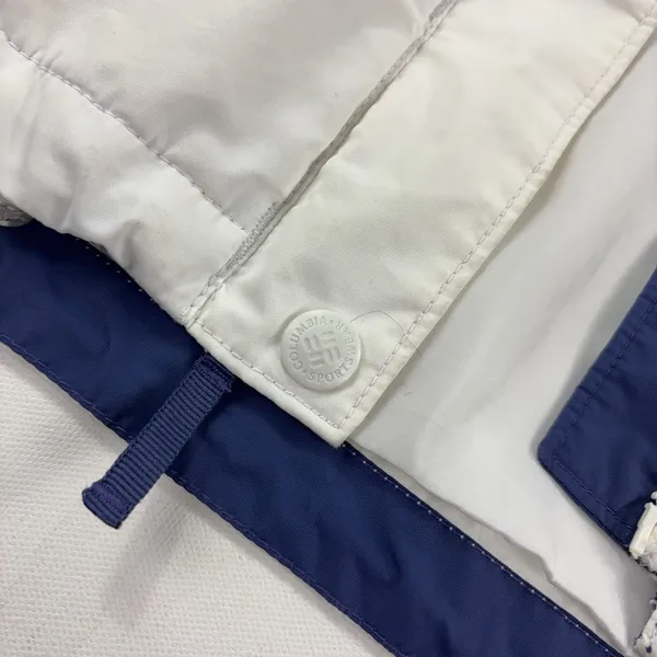 Columbia Jacket Womens Large White Blue Interchange Hooded Nylon - Image 2