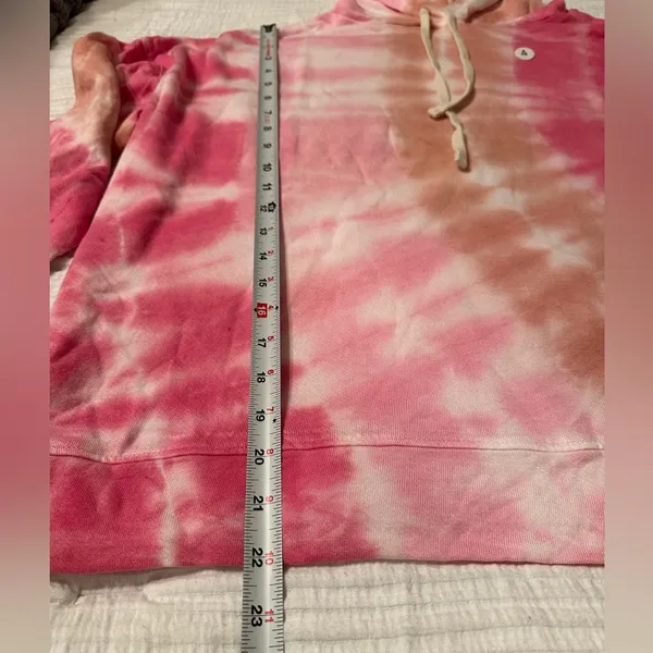Sundry Marlyn French Terry Knit Hoodie - NWT - Size 4 (XL) Pink Tie Dye - Image 12