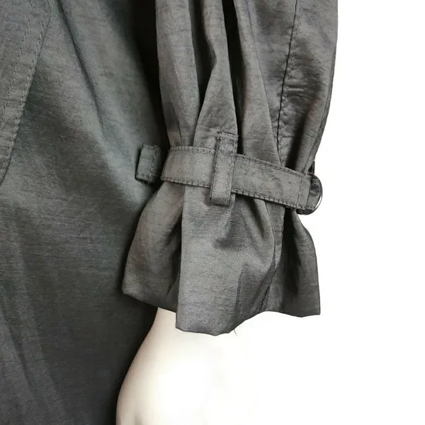 Womens Metallic Gray Trench Coat DECREE‎ - Image 5