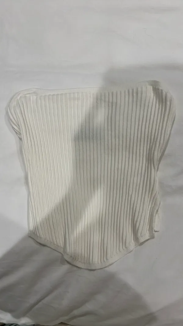 White Fox Boutique Fair And Square Knit Bustier Slow Jams Knit Mini Skirt Off-White Set - Image 6