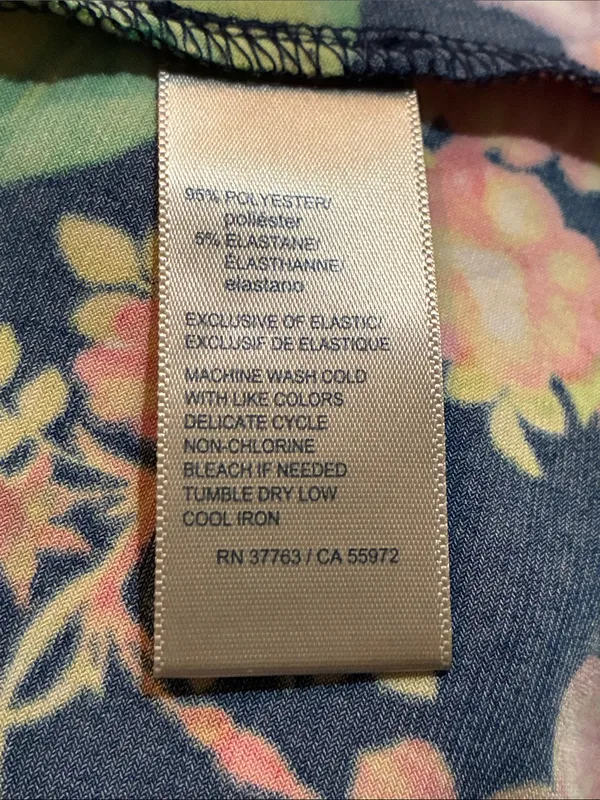 Rafaella Boho Floral Navy Blue, Yellow, Pink, Cream, & Green Midi Skirt - Size - Image 7