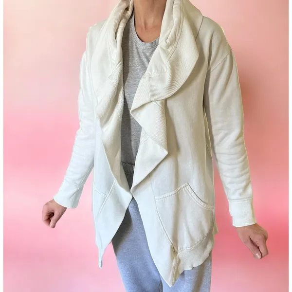 Polo‎ Ralph Lauren Womens Small Cardigan White Long Sleeve Open Front Collared - Image 2