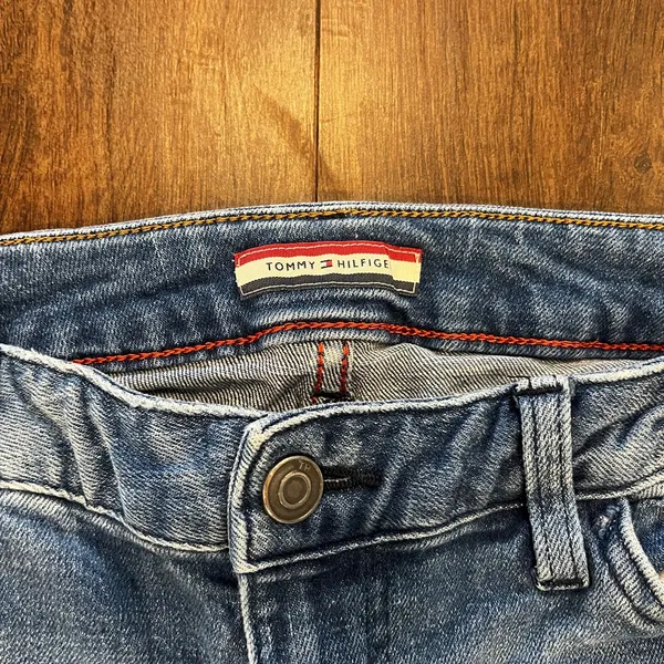 Tommy Hilfiger Jeans Women Blue Denim Wide Leg Cropped Jeans Size 0 - Image 2