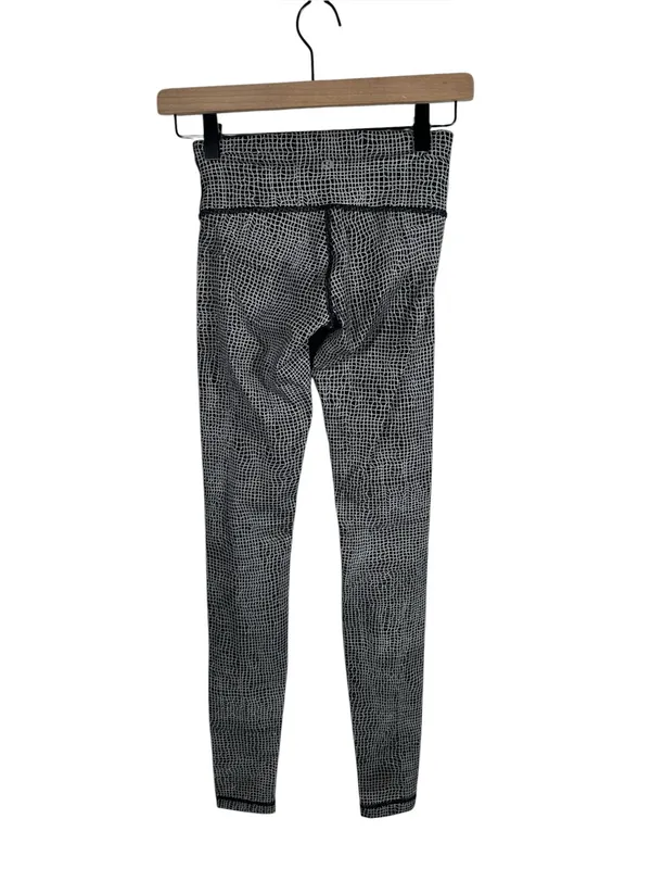 Lululemon Wunder Under Pant III Fall Net White Black‎ Leggings Size 2 - Image 4