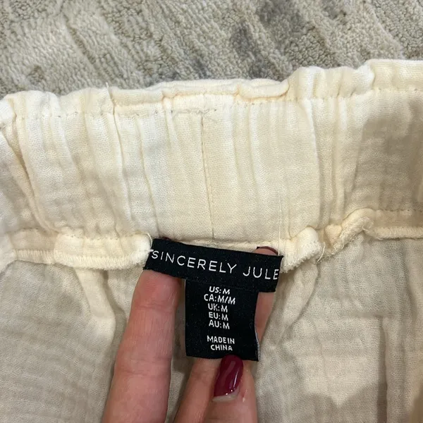 Sincerely Jules gauze kick flare pull on cotton cropped pants - Image 7