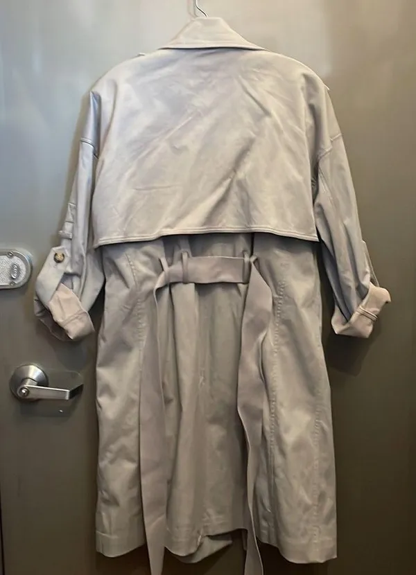 Club Monaco Light blue/grey Adjustable Sleeve Soft Trench - Image 8