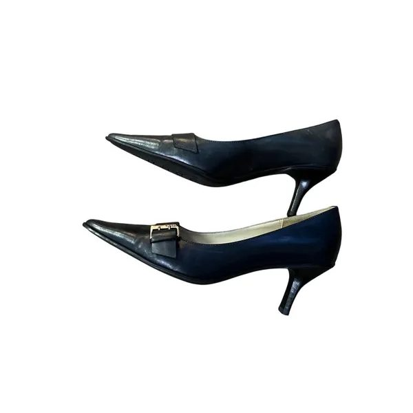 Joan & David Leather Pointy Toe Pumps Womens 8M Blue Circa 365 CJCalliope Y2K - Image 14