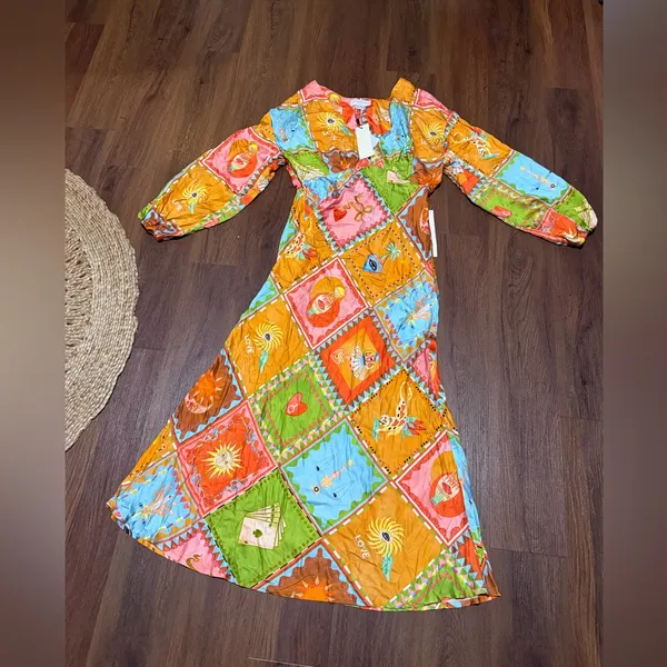 Never fully dressed NWT Soller Emma Dress $228 satin printed spring revolve boho - Image 9
