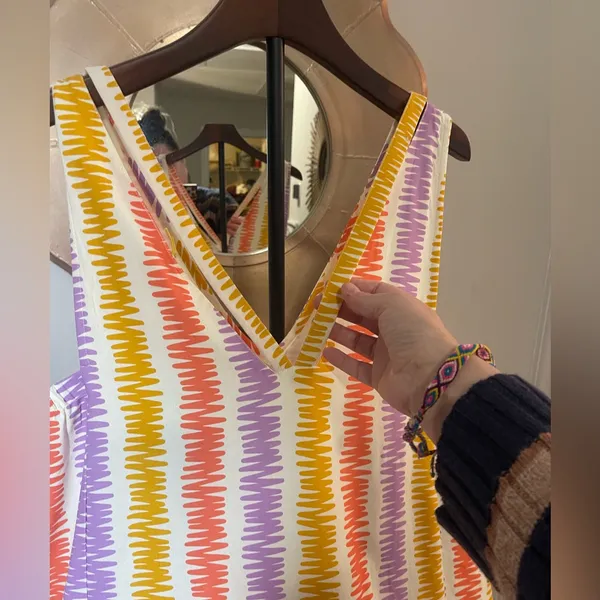 Compañía Fantástica Sleevelss Multicolor Dress V-Neck Colorful Playful Vacation - Image 8