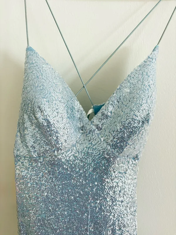 Windsor Prom Dress Sequin Silver Blue - Image 3