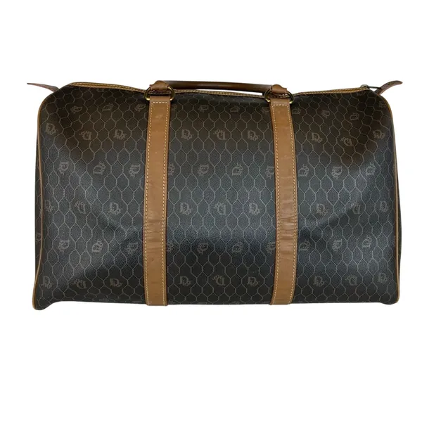 Christian Dior Black Honeycomb Trotter Boston Duffle Travel Bag 45cm - Image 2