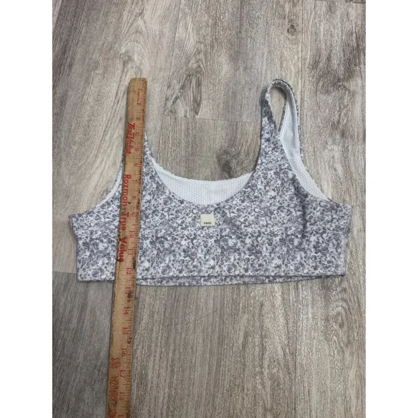 Vuori Women Purple White Floral Leopard Print Daily Sports Bra Size Large - Image 9