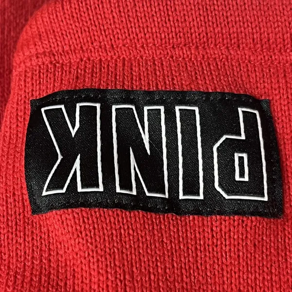 PINK‎ Victoria's Secret Crop Knit Hoodie Red Sweater Pullover Top Size Medium - Image 3